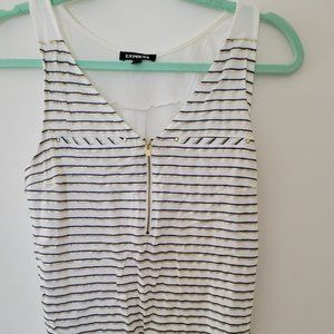 Express striped tank top with zipper and pockets detail